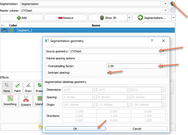 Labelmap resolution is increased by oversampling