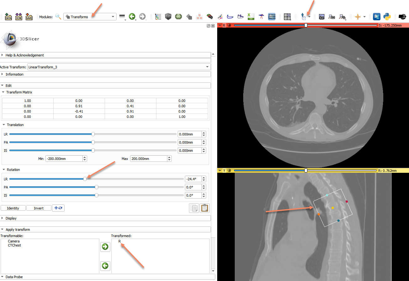 Create ROI that has axes aligned with the desired orientation